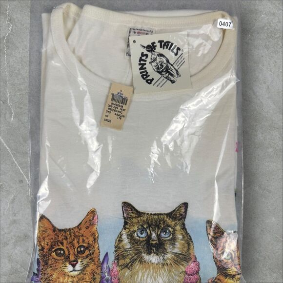 VTG Prints of Tails Maui Clothing Co Hula Cats Pocket T Shirt Loft *Read* - OS - Picture 8 of 8
